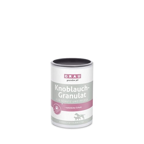 GRAU - das Original - 100% reines Knoblauchgranulat, natürlicher Schutz gegen äußere Einflüsse, unterstützt den Organismus, 1er Pack (1 x 150 g), Einzelfuttermittel für Hunde & Katzen