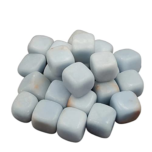 GURSAC Crystal Rough 1pc Natural Blue Angelite Cube Tumbled Stones Quartz Crystal Gemstone Specimen Home Decoration Raw Stones and Minerals