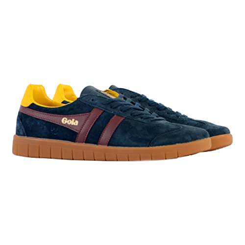 Image of Gola Men's Hurricane Suede Navy /Burgundy /Sun /Gum 9 M