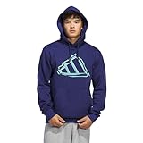 adidas Men's Big Logo Graphic Hoodie, Dark Blue/Green, Medium/Tall