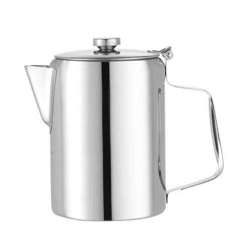 HENDI Kaffee-/Teekanne, mit Klappdeckel, Kaffeekanne, Wasserkessel Tropfwasserkocher, Kaffee, 2L, ø126x(H)185mm, Edelstahl