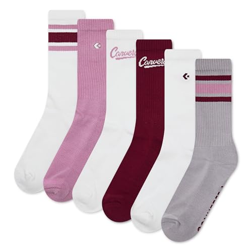Converse Women's Crew Sock, Cliffside Rose/6-Pack, One Size