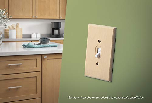 Brainerd 64655 Wood Square Double Decorator Wall Plate / Switch Plate / Cover, Unfinished Wood #TOP1