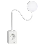 SEBSON LED Steckdosenlampe dimmbar - mit USB Anschluss & Schalter - Weiß