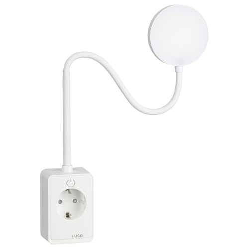 SEBSON LED Steckdosenlampe dimmbar - mit USB Anschluss & Schalter...