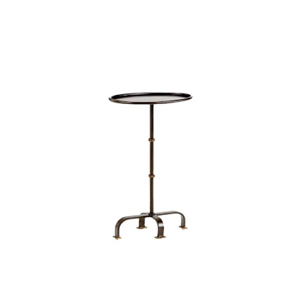 Petite table basse ovale étroite en métal : la solution rangement pour angle de canapé