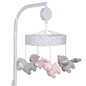 Sammy & Lou Sweet Forest Friends Baby Crib Mobile with Music, Crib Mobile Arm Fits Standard Crib Rail