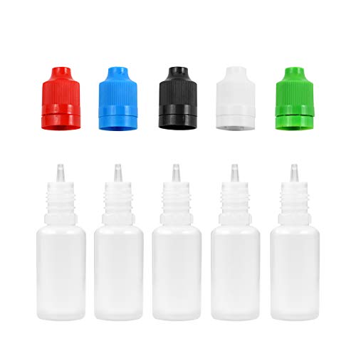 15Ml Pe Unicorn Pen Plastic Bottle With Child Resistant Tamper Evident Cap (5 Pack) Multicolor, Black Blue Green Red White #TOP16