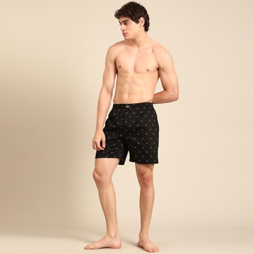 Image of Pepe Jeans Men's Printed 100% Cotton Regular Fit Boxer Shorts | Stylish AOP Print Comfortable Boxer for Daily Innerwear | Soft Breathable Cotton Fabric | Elastic Waistband | Everyday Comfort Wear