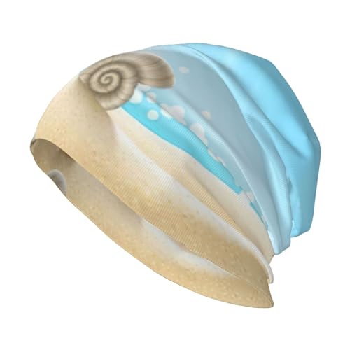 Gorro de invierno para hombre y mujer, gorro de punto térmico para esquí, sombreros y gorras con estampado colorido de arcoíris en espiral, Estrella de mar de playa, talla �nica