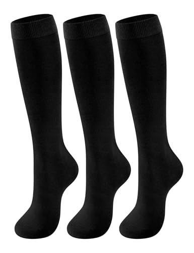 [CLOSEMATE] ハイソックス レディース 靴下 吸汗速乾 22-25cm コーマ綿 通気防臭 ひざ下ソックス 可愛い 美脚 昼夜兼用 通勤通学 cosplay 学生 制服用