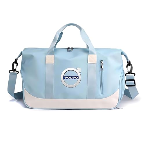 Duffel & Tote Bag for Volvo EX30 2024-2025 - Waterproof Gym Bag with Wet/Dry Compartments & Shoe Pocket - Travel Carry On Luggage, Trunk Organizer for Outdoor,Light Blue