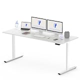 FLEXISPOT 71"x32" Large Dual Motor Electric Standing Desk, White - 198 LBS Heavy-Duty Capacity, Ideal for Home Office, Creative Studio, or Multi-Monitor Setup