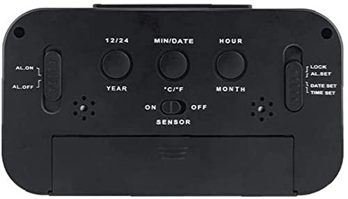 Réveil numérique rectangle LED noir et blanc avec calendrier intelligent