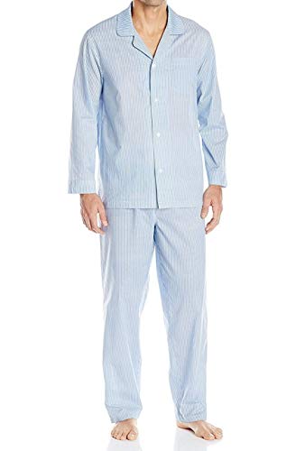 Image of Fruit of the Loom Men's Long Sleeve Broadcloth Pajama Set