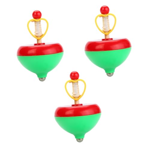 Toddmomy Child Gyro Toy 3pcs Boys and Girls Gyro Toys Pulling String Tops for Boys and Girls Random