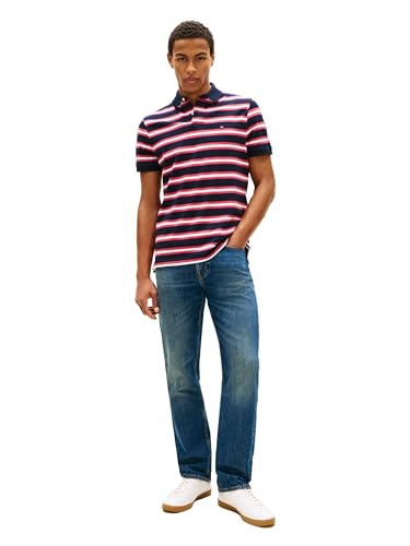 Image of Tommy Hilfiger Men's Short Sleeve Polo Shirts in Regular Fit With Stretch and Organic Pique Cotton