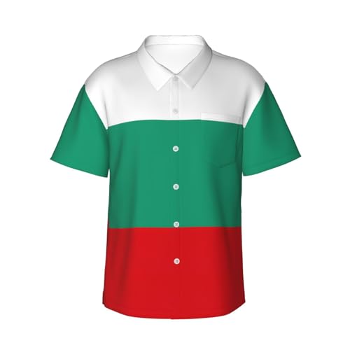 Chemise hawaïenne homme drapeau bulgare et short d'été décontracté boutonné