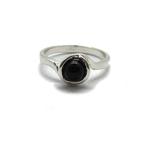 Bague argent 925 Onyx noir 6mm Empress bijou élégant quotidien