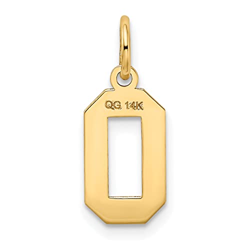 10k Small Satin Number Charm Pendant (Length 18mm Width 7 mm)4