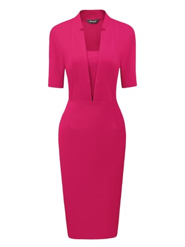 Image of Allegra K Work Dresses for Women's Short Sleeve Business Office Pencil Dress