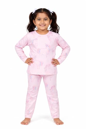 Image of NammaBaby Girl's Soft Cotton Night Suit (Printed T-Shirt & Pant Set /Girls Night Dress /Nightwear) Pack of 1
