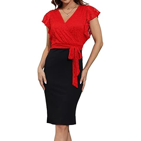 Vestido Formal de Mujer con Volantes y Manga Corta Cover