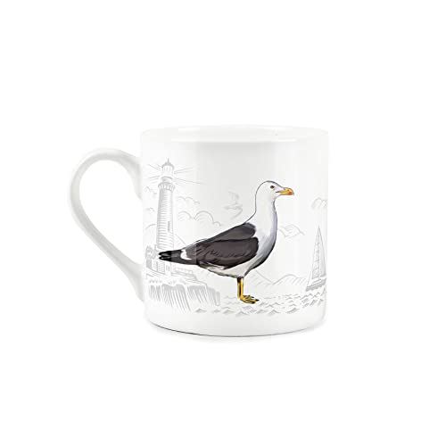 Purely Home Coastal Animals Seagull Seaside Themed Mug - Fine Bone China White Coffee/Tea Present Gift - Image 2
