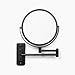 JERDON Wall-Mounted Magnifying Mirror - Bathroom Makeup Mirror with 5X Magnification - 8-Inch Diameter - Black - Model JP7506BK