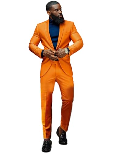 Costume deux pièces pour homme avec veste décontractée à revers échancré et pantalon