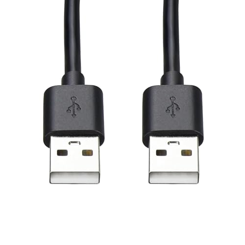 Image of USB 2.0 Male to Male Cable - Data Transfer for Hard Drive, Laptop, DVD Player, USB Hub, Monitor, Camera, Set Top Box (Black)