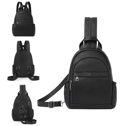 CLUCI Sling Bag for Women Leather Women's Backpack Small Convertible Backpack Purse for Women Travel Hiking Cycling