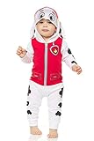 Paw Patrol Baby Boys Marshall Costume - Marshall Cosplay - Hooded Zip-Up Jumpsuit with Mesh Visor - Puppy Costume (Red/White/Black, 6-9M)