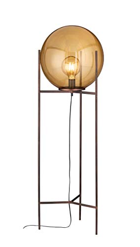 WOFI Lampadaire d'intérieur Lampadaire Lampadaire Lampadaire Lampe Marron/Antique Verre Classique 40 W