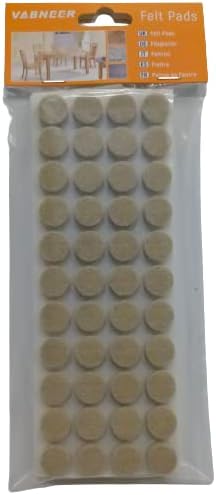 VABNEER 128 sztuk łyżwy filcowe, 20 mm, beżowe, samoprzylepne, ochraniacz na podłogę filcową, grubość 5 mm, łyżwy do mebli do nóg mebli (okrągłe, 20 mm)