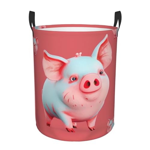 Panier à linge imprimé petits cochons rouges pour égayer la maison - 2