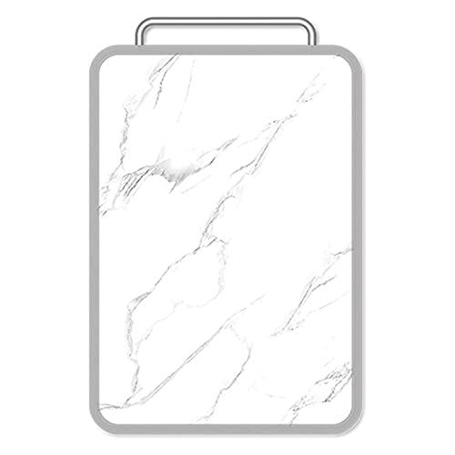 HHTD Tabla de Cortar de Doble Cara Cocina Carne de Corte y Tablero de Corte Vegetal Panel de Acero Inoxidable y Panel de plástico con Mango y Jugo Patrón de mármol