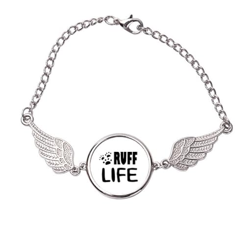 Bracelet Ruff Life en métal finitions soignées et motif ailes d'ange M