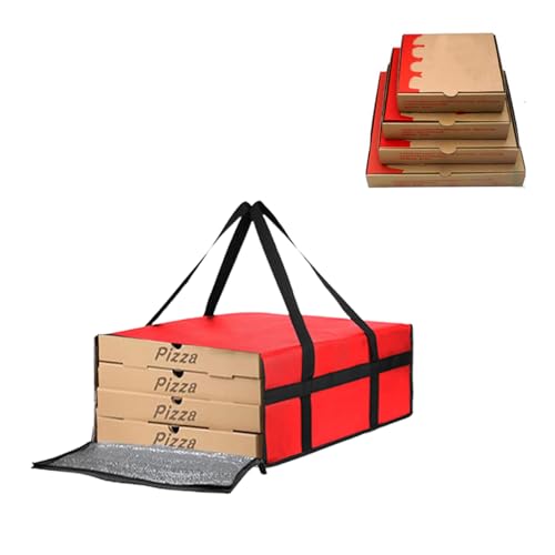 xocome Bolsa isotérmica grande para pizza, bolsa térmica para pizzas, bolsa térmica de pícnic, para camping, pícnic, entrega de alimentos, rojo, rojo, Modernidad