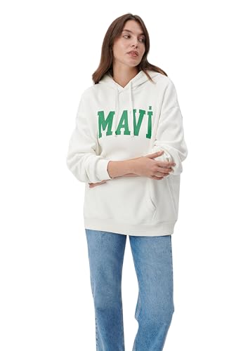 Mavi Damen Pullover Regular Sweatshirt Hoodie Logo auf Brust