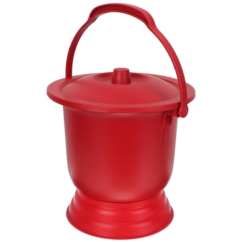 Pot de chambre rouge Toddmomy en PP réutilisable avec couvercle et poignée