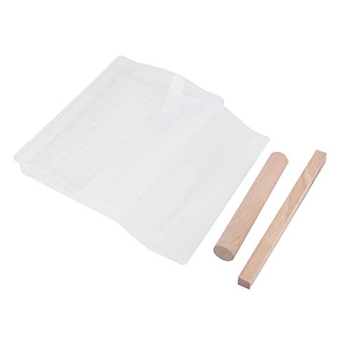 Fdit Silicone Handmade Nougat DIY Nonstick Nougat Making Mat Chocolate Candy Tools Wooden Rolling Pin Set Easy & Convenient