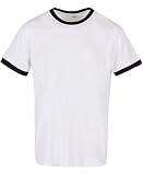 COOZO Uomo Maglietta Ringer - Bianco Nero - M