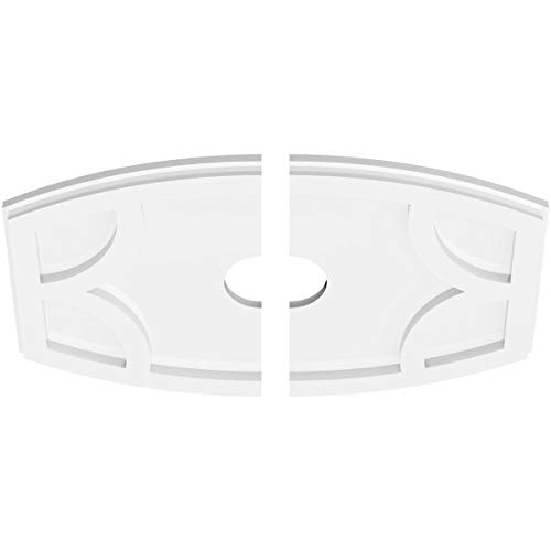 Image of Ekena Millwork CMP20X13KY2-03000 Kailey Architectural Grade PVC Contemporary, Two Piece Urethane Ceiling Medallions 20 inchW x 13 3 /8 inchH x 3 inchID x 10 3 /4 inchC x 1 inchP