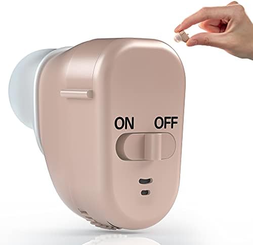 Hearing Amplifier, Ear Sound Enhancer, Enhanced Speech, Feedback Cancellation Mini in-The-Ear Sound Amplifier, Personal Hearing Device to Aid Adults and Seniors