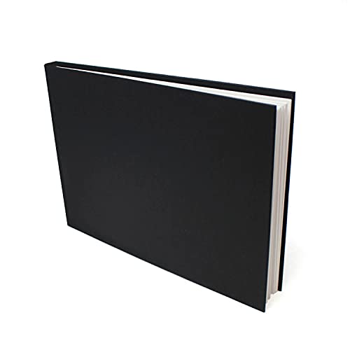 Artway Studio - Gebundenes A4-Skizzenbuch - Querformat - 92 Seiten/46 Blätter aus 170 gsm Papier - Schwarzes Skizzenbuch mit festem Einband