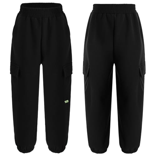 Unisex Girls Boys Fleece Lined Jogger Pant with Pockets Casual Sweatpants Winter Warm Trousers