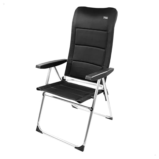 AKTIVE 62293 - Silla plegable negra, para terraza, balcón, patio o jardín, medidas 65 x 48 x 49/125 cm, material aluminio y 100% poliéster, antivuelco, peso soportado máximo 110 kg