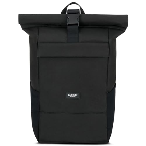 LARKSON Zaino Roll Top No 4, Nero, Porta Pc 16"