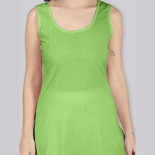 Image of Cotton Inner Slip camesoli for Women, Full Length Inner for Chikankari Kurti, Women Indoor Dress Cotton Sleeveless camesole,Holi Outfit
